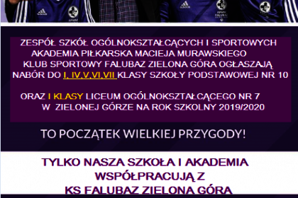 Nabór APMM Falubaz Zielona Góra - klasy piłkarskie