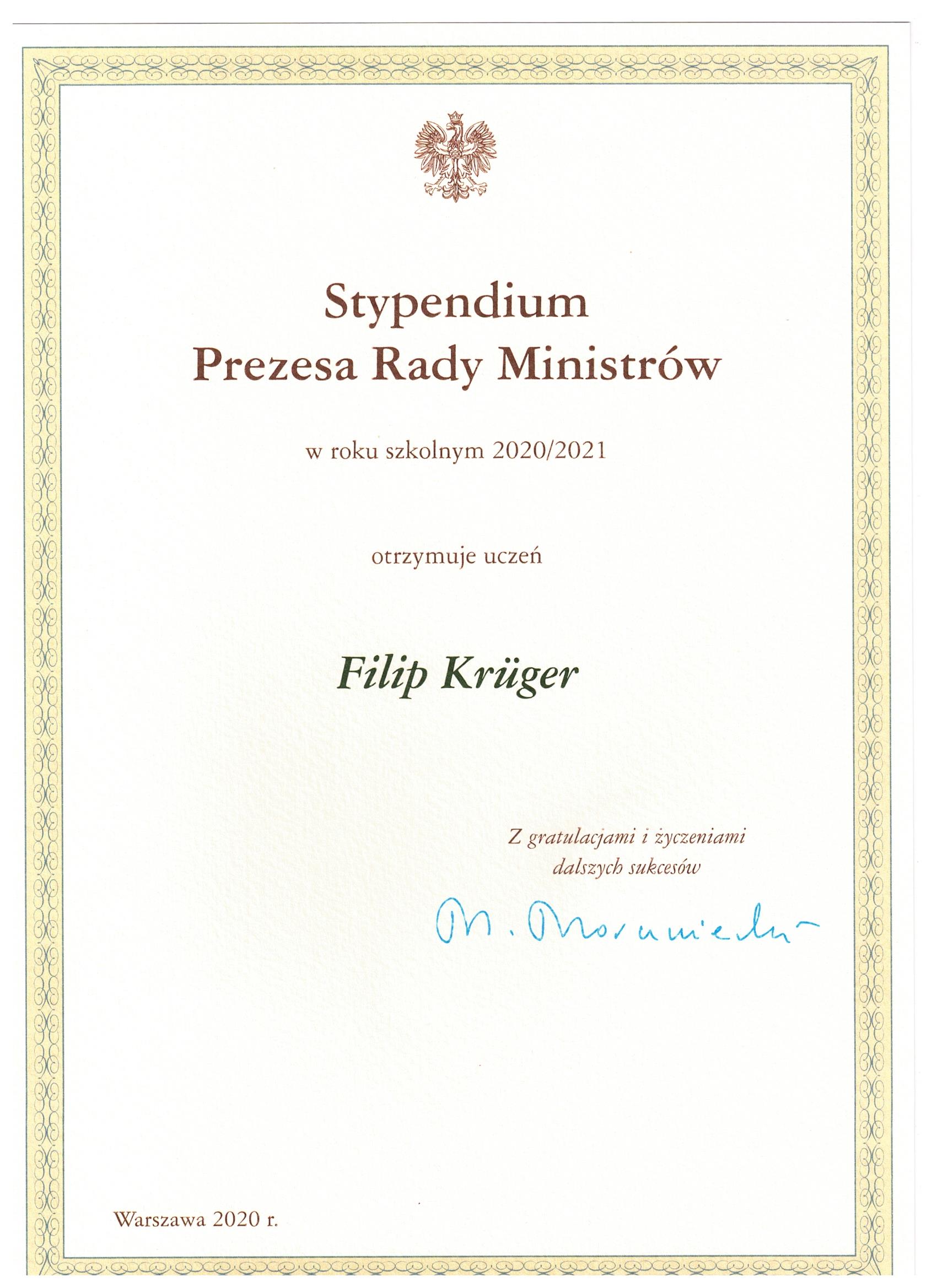Stypendyści Prezesa Rady Ministrów